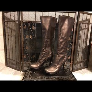 Bronze High Heel Dress Boots. Size 6.5.